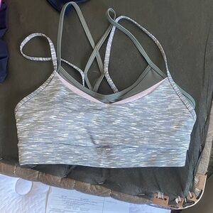 Stylish Gray Strappy Sports Bra
